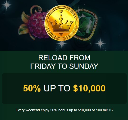 Friday to Sunday Reload Bonuses – Golden Crown Casino