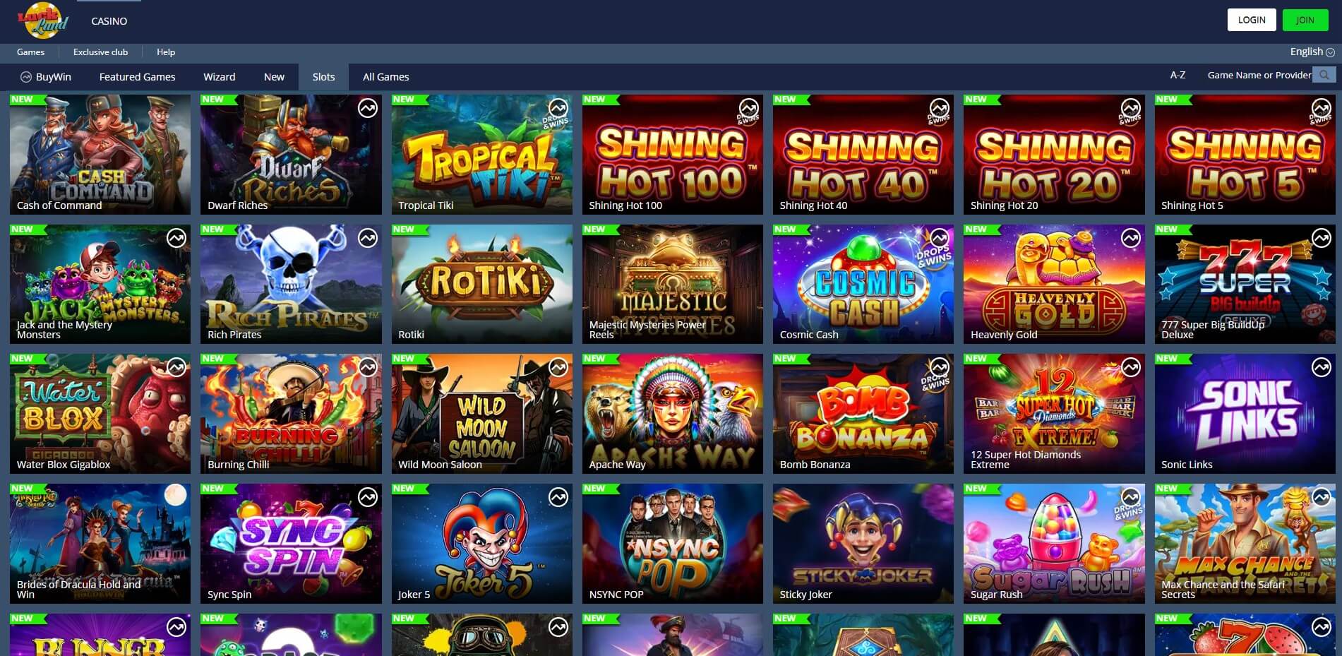 LuckLand Casino Games