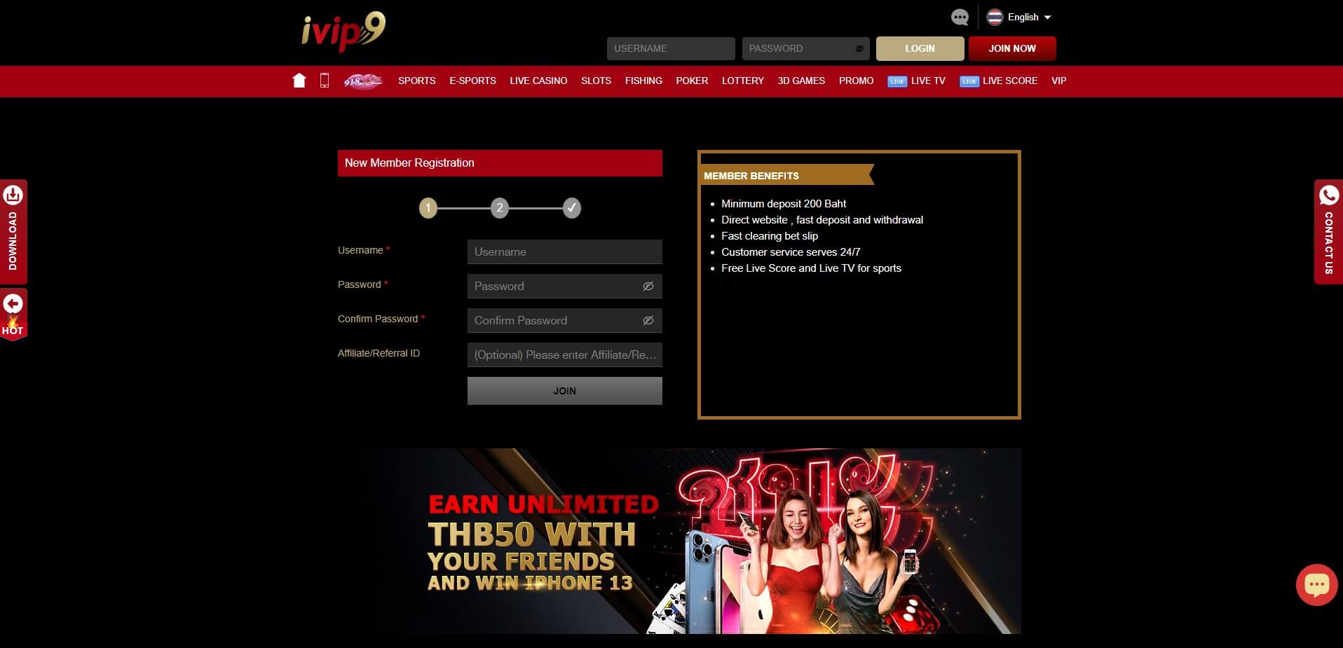 iVIP9 Casino Registration