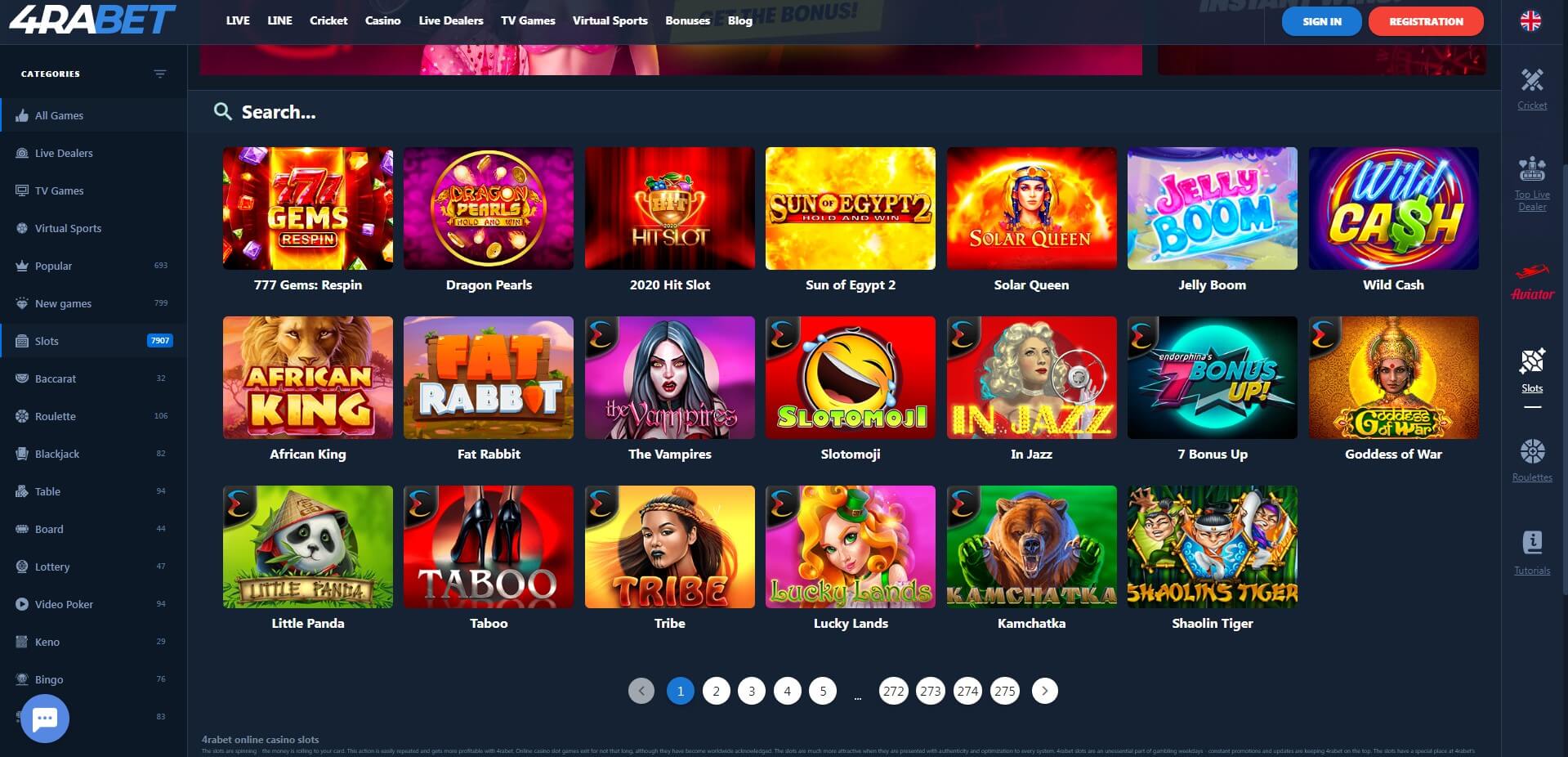 4RaBet Casino Games