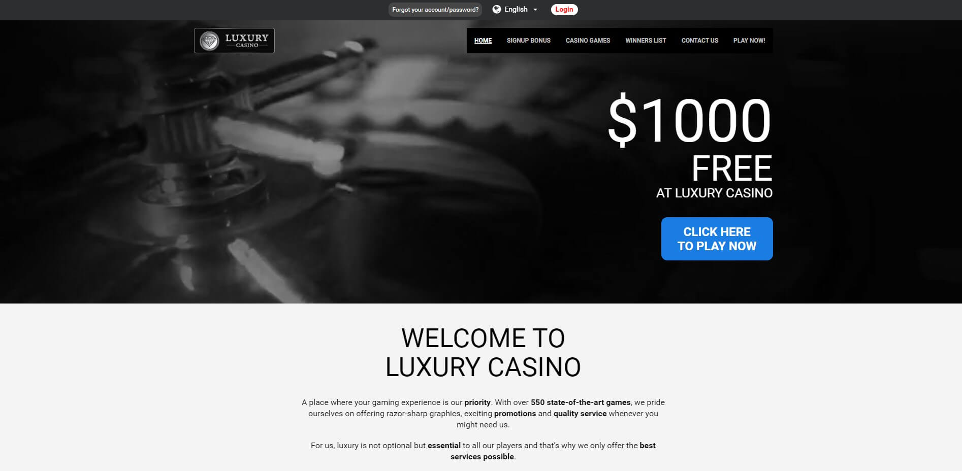 The website contains useful information about casino