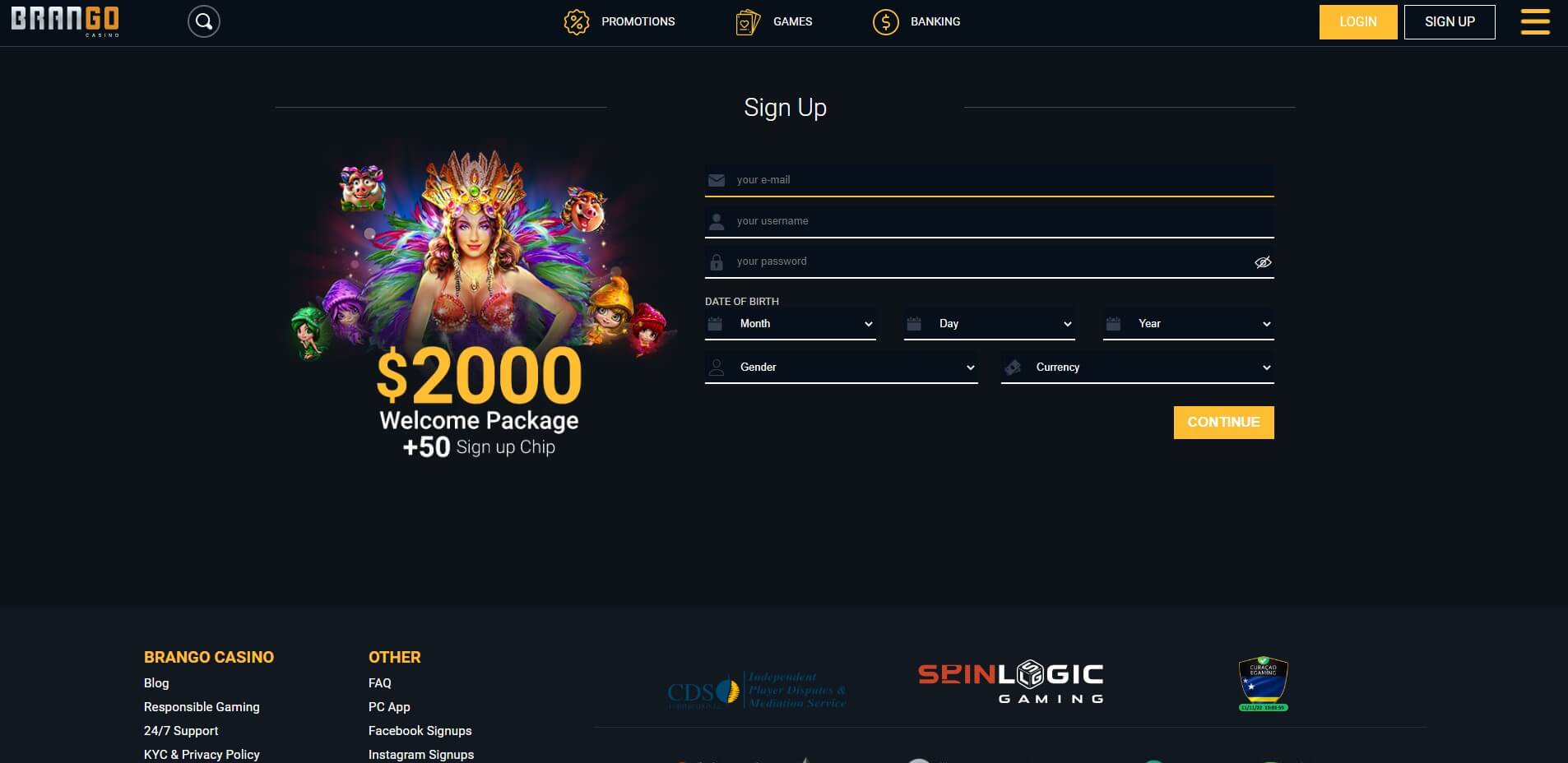 brango casino welcome bonus