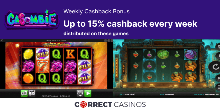 Casombie Weekly Cashback Bonus