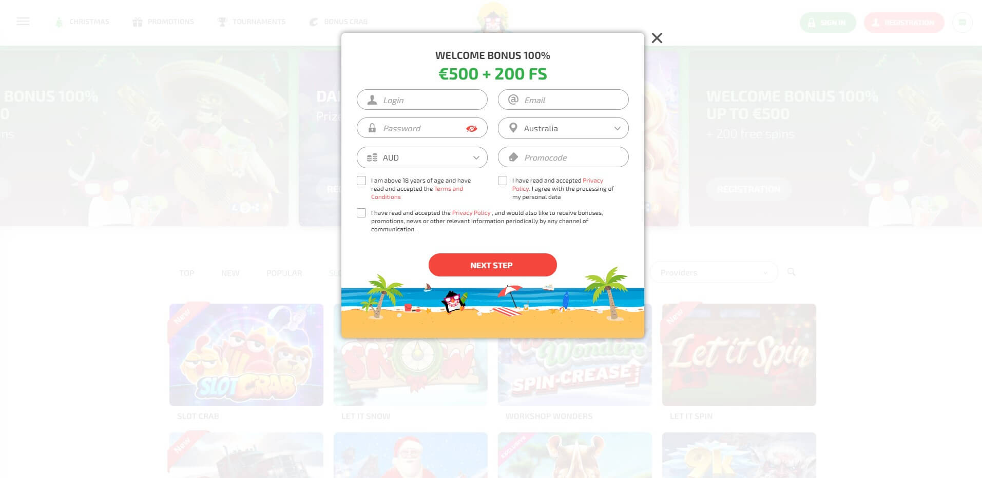 Sign Up at BoaBoa Casino