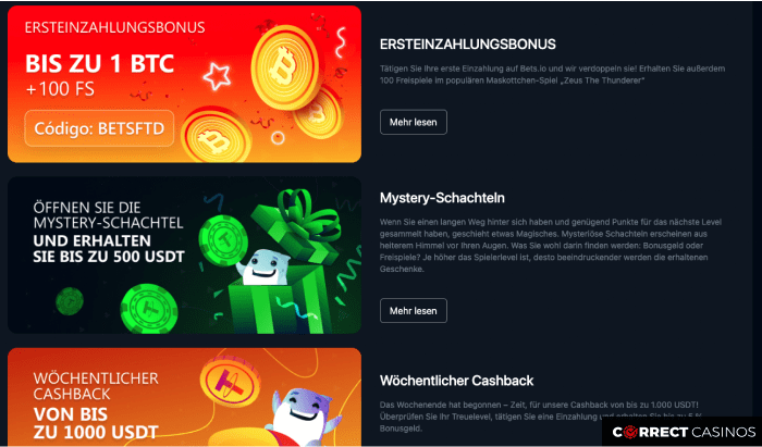 Bets.io Casino Boni
