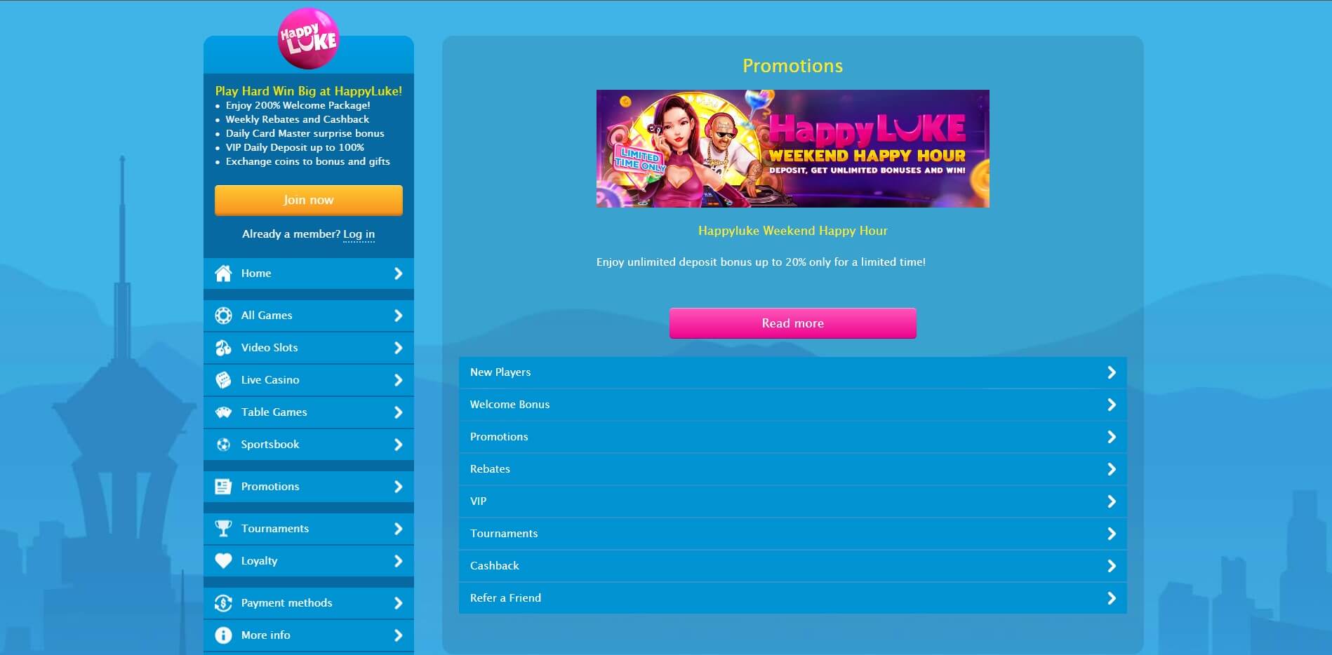 Happy Luke Casino Promotions