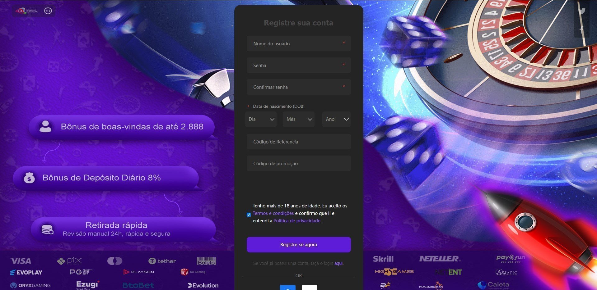 Smashup Casino Registration