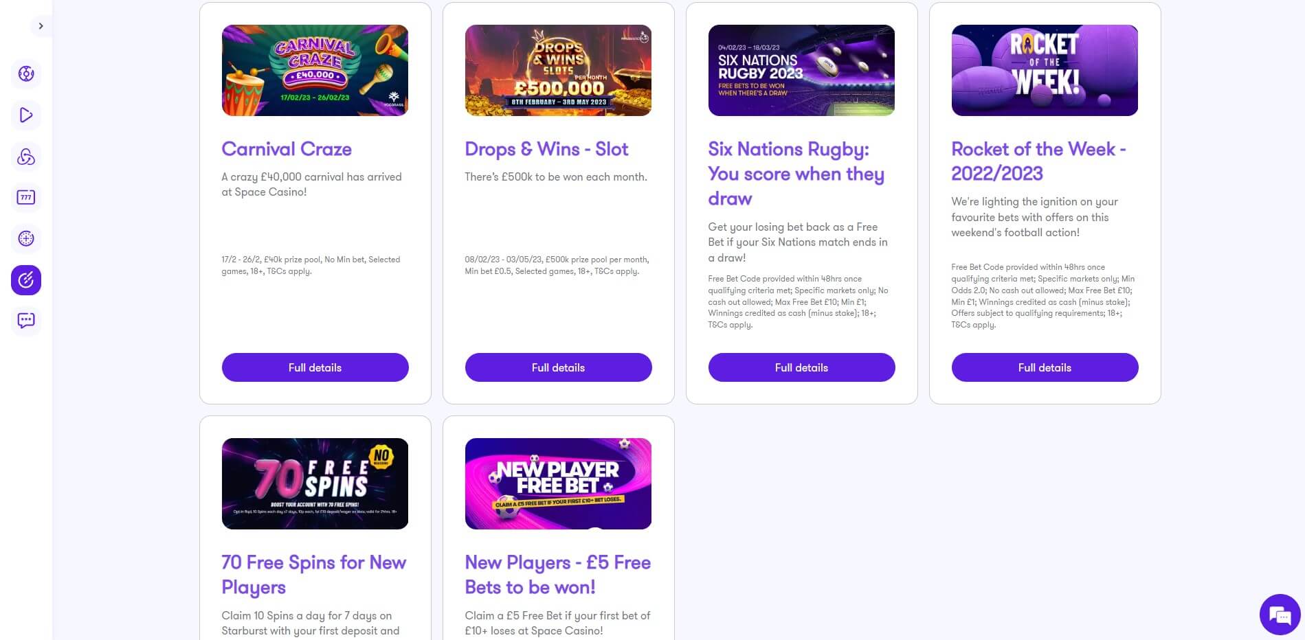 Space Casino Promotions
