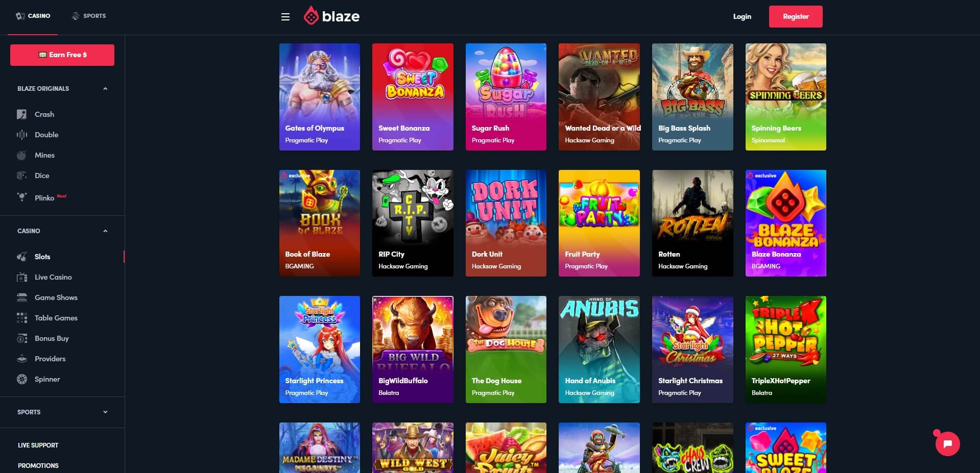 Blaze Casino Games