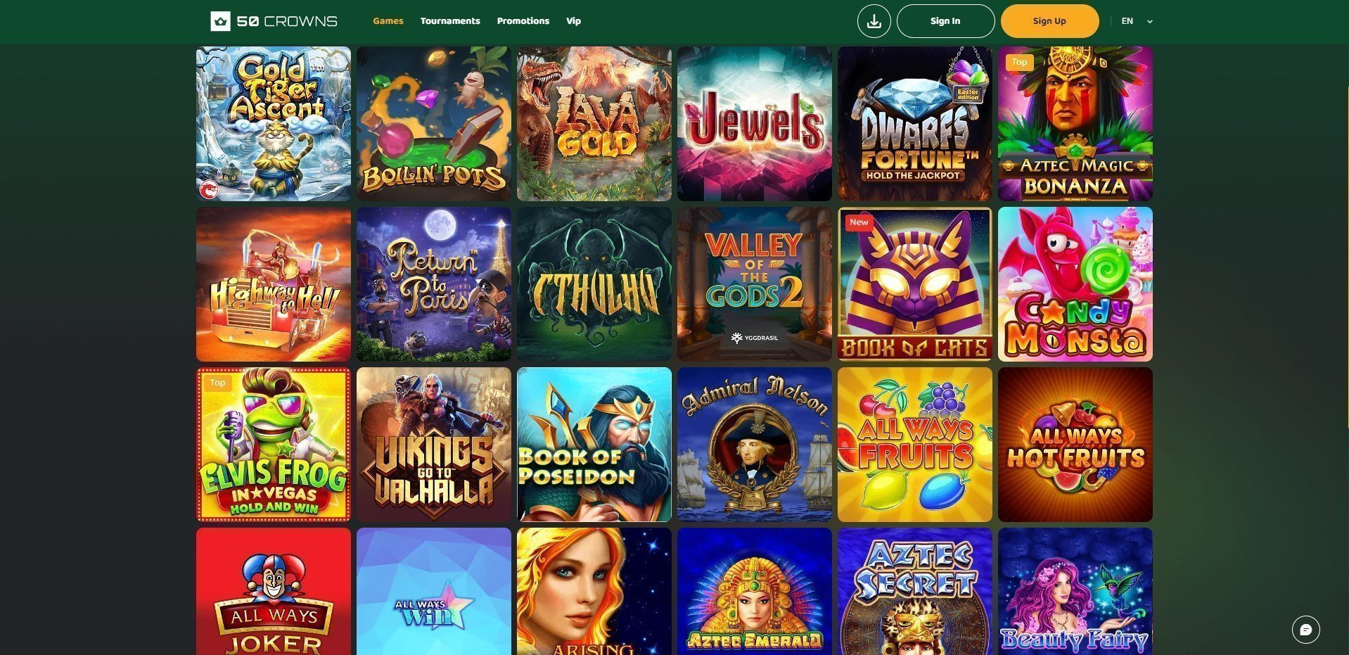 50 Crowns Casino Games