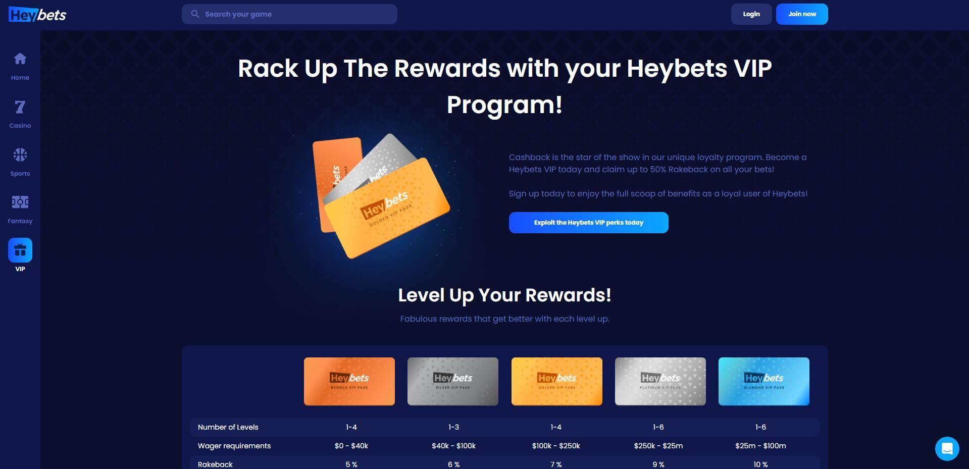 Heybets Casino VIP Program