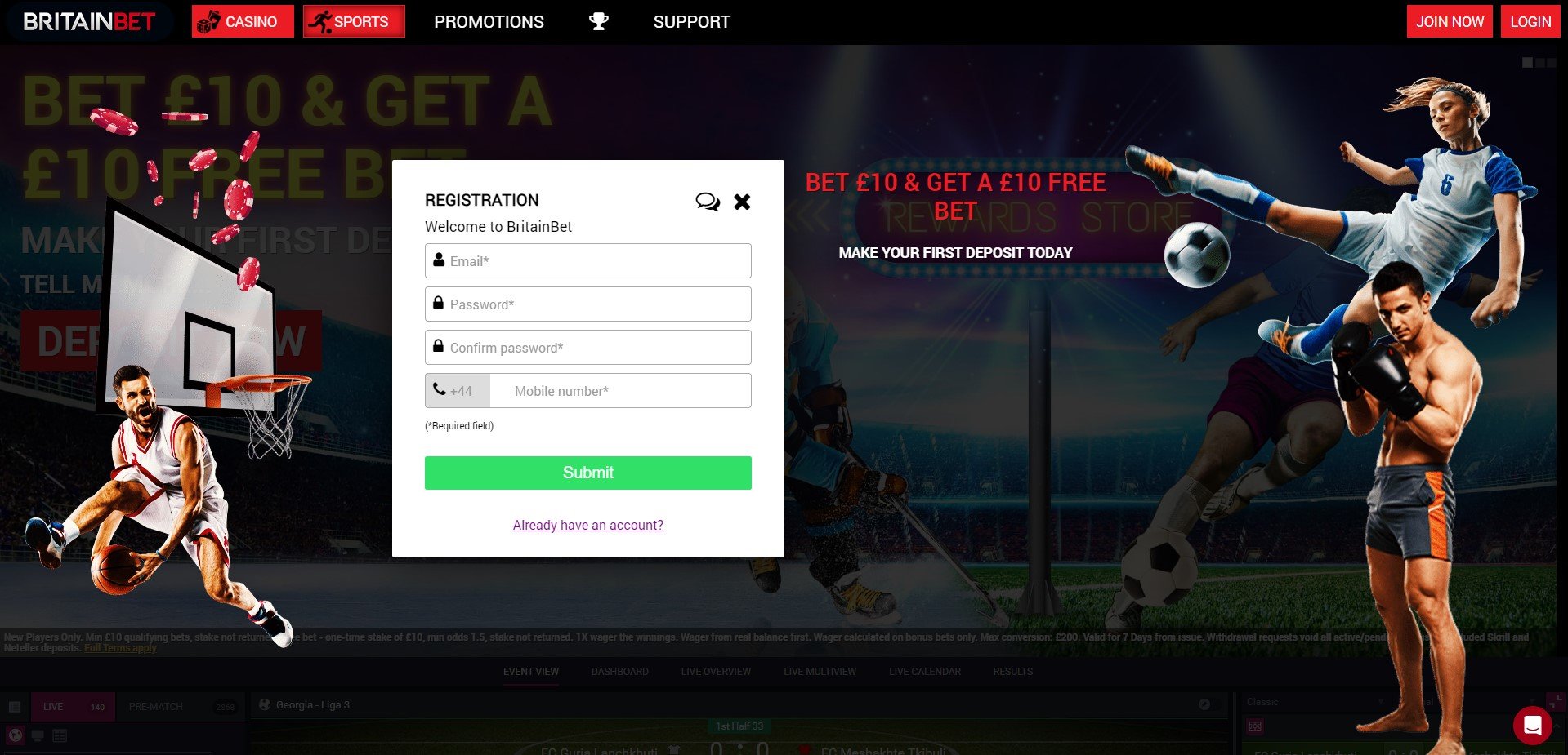 Sign Up at BritainBet Casino