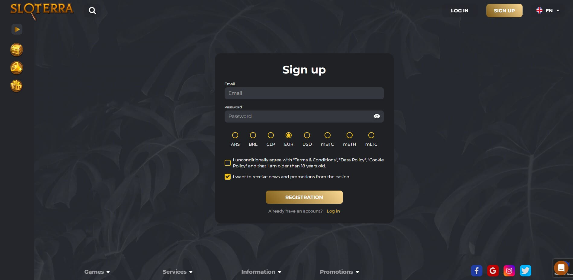 Sloterra Casino Sign Up