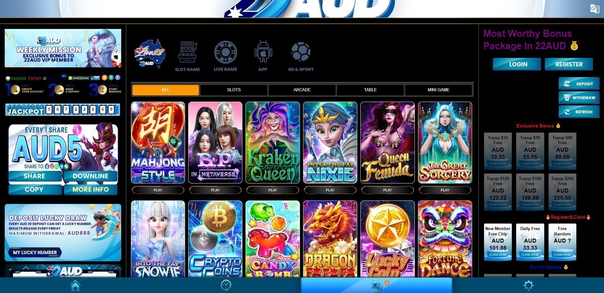 22AUD Casino Review