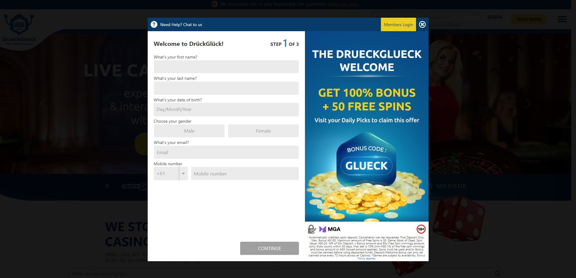 DrueckGlueck Casino Sign Up