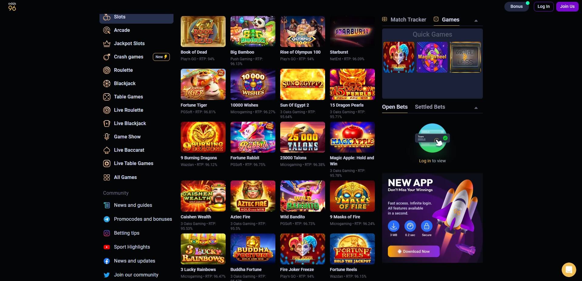 Odds96 Casino Game