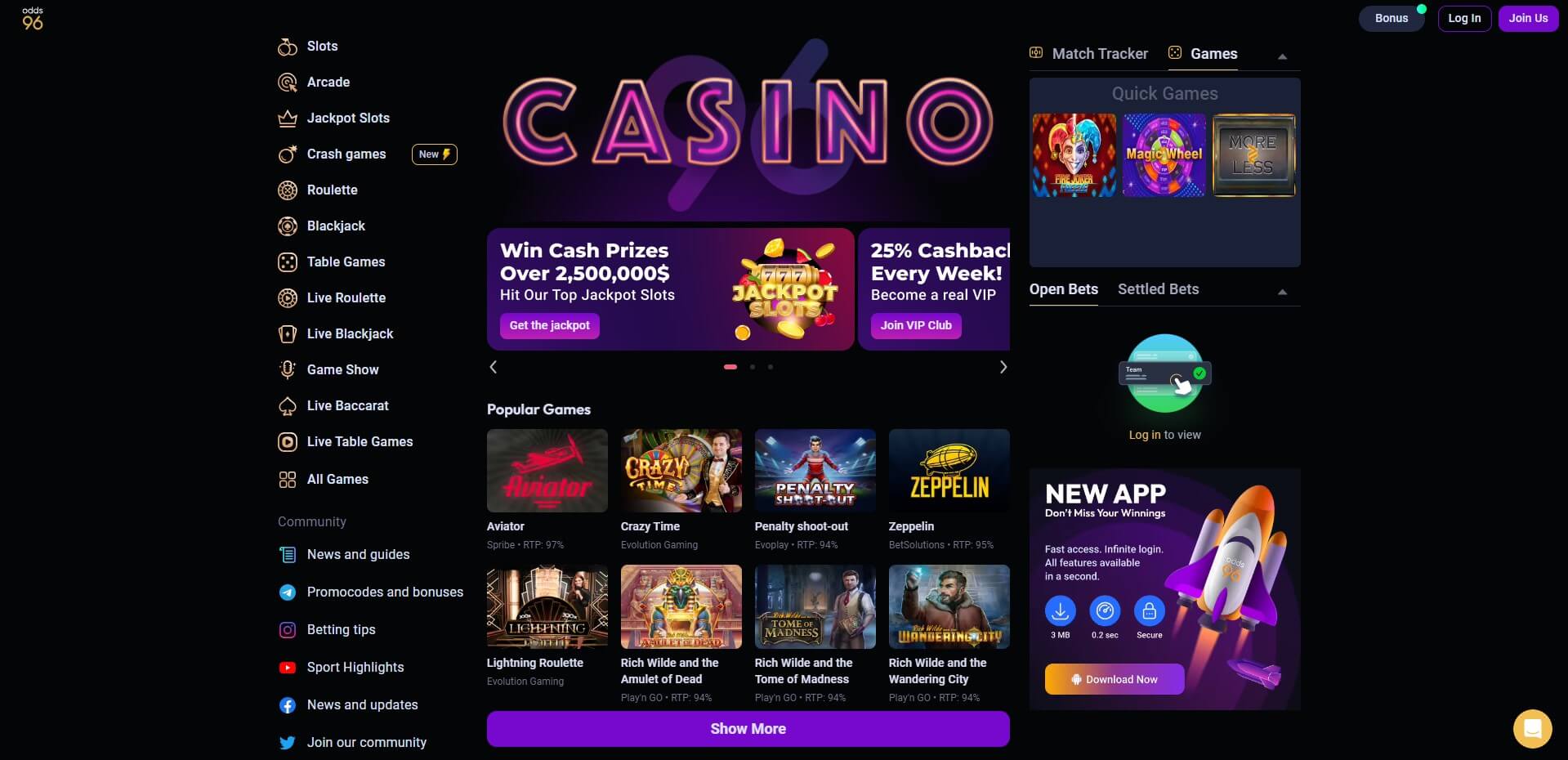 Odds96 Casino Review