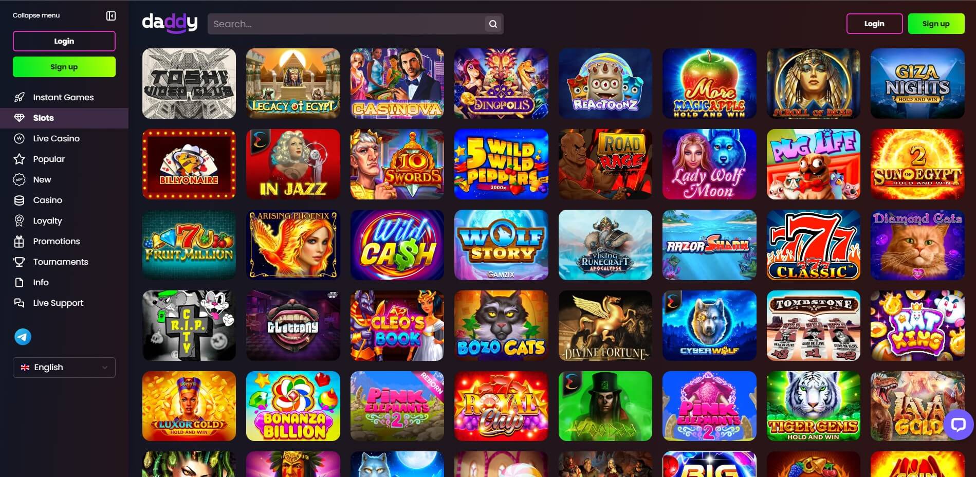 Daddy Casino Games
