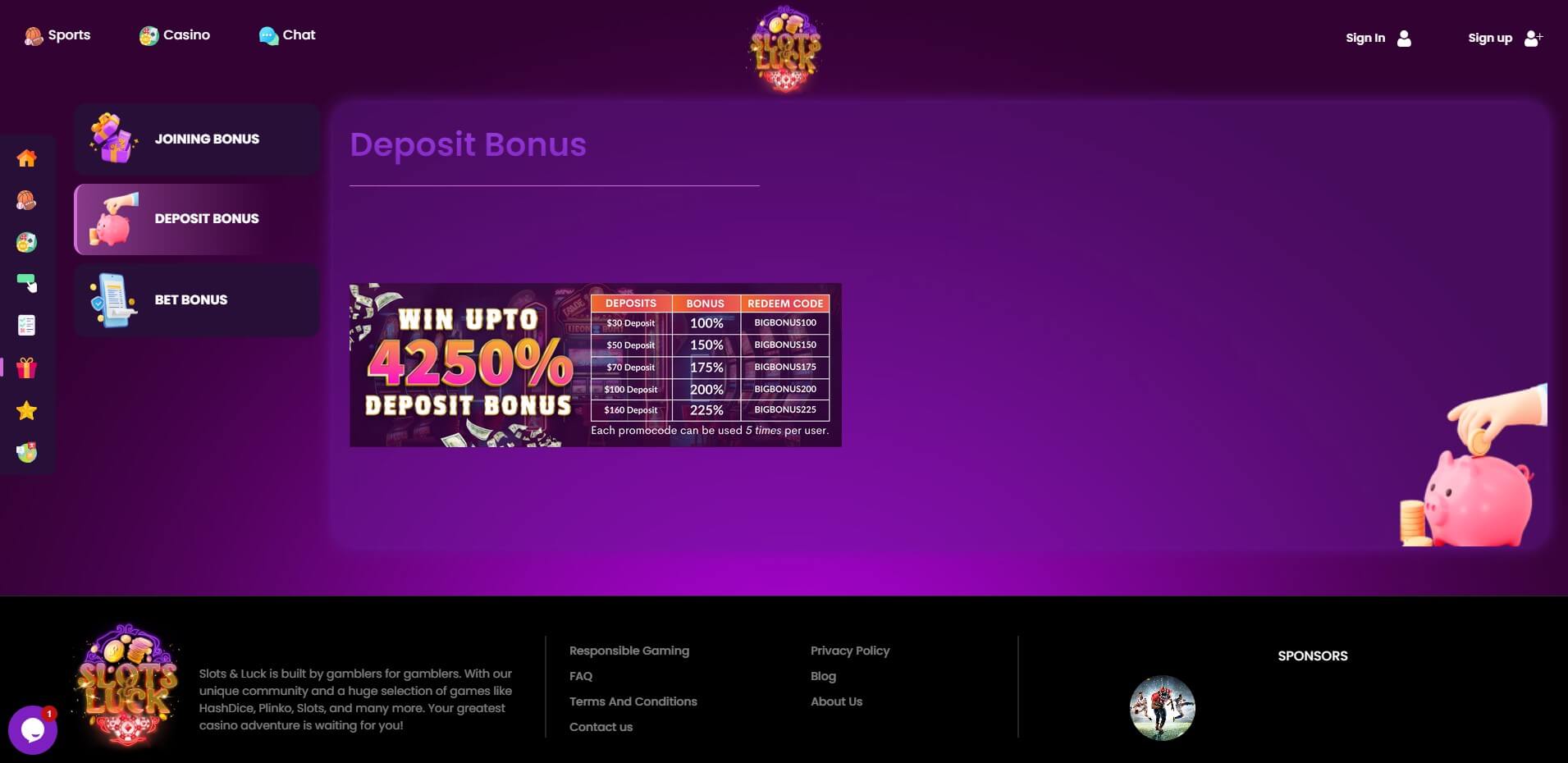 true luck casino no deposit bonus
