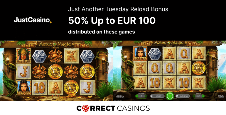 JustCasino Just Another Tuesday Reload Bonus