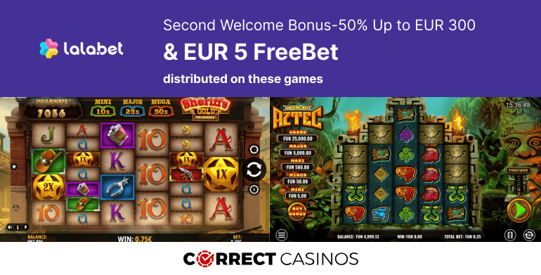LalaBet Casino 2nd Casino Welcome Bonus