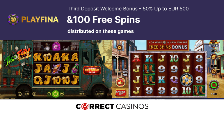 Playfina Casino Third Deposit Welcome Bonus Review
