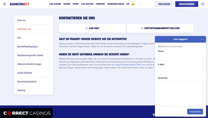 Bankonbet Casino Kundenbetreuung