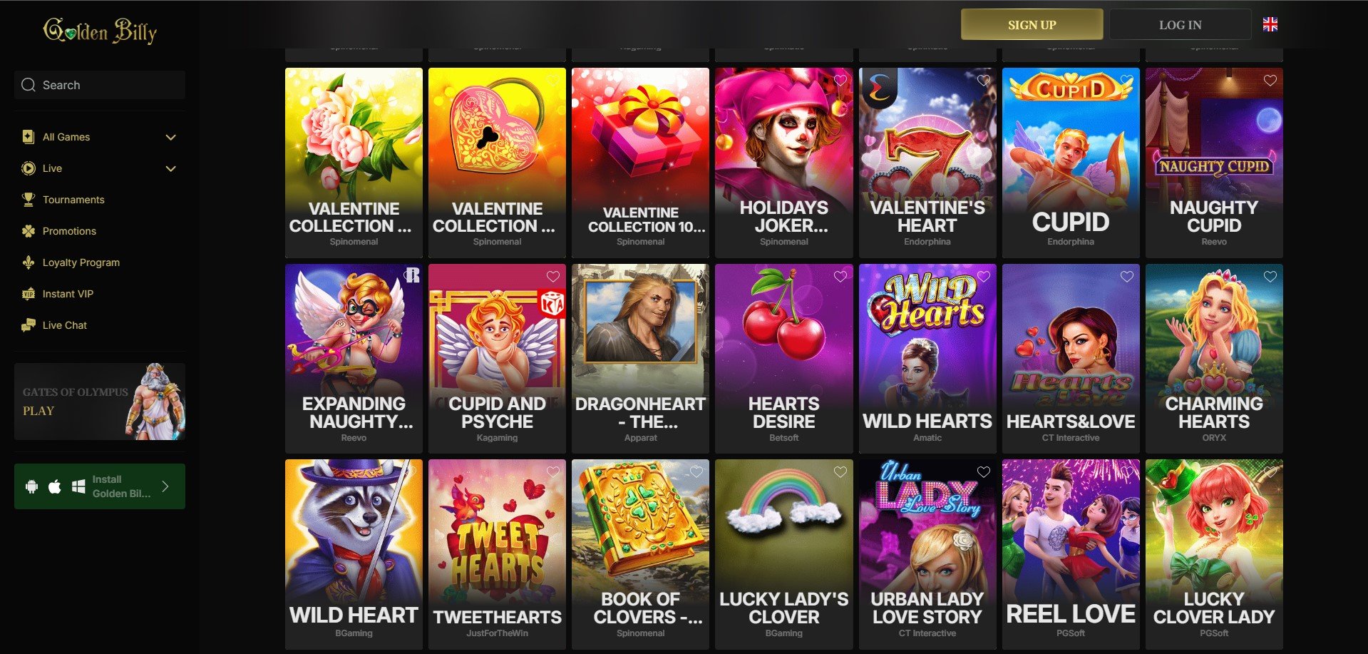 Golden Billy Casino Games