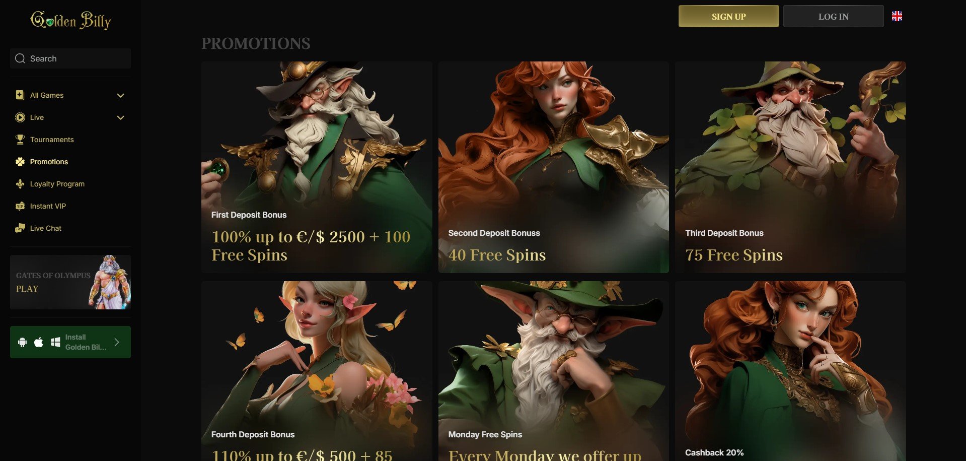 Golden Billy Casino Promotions
