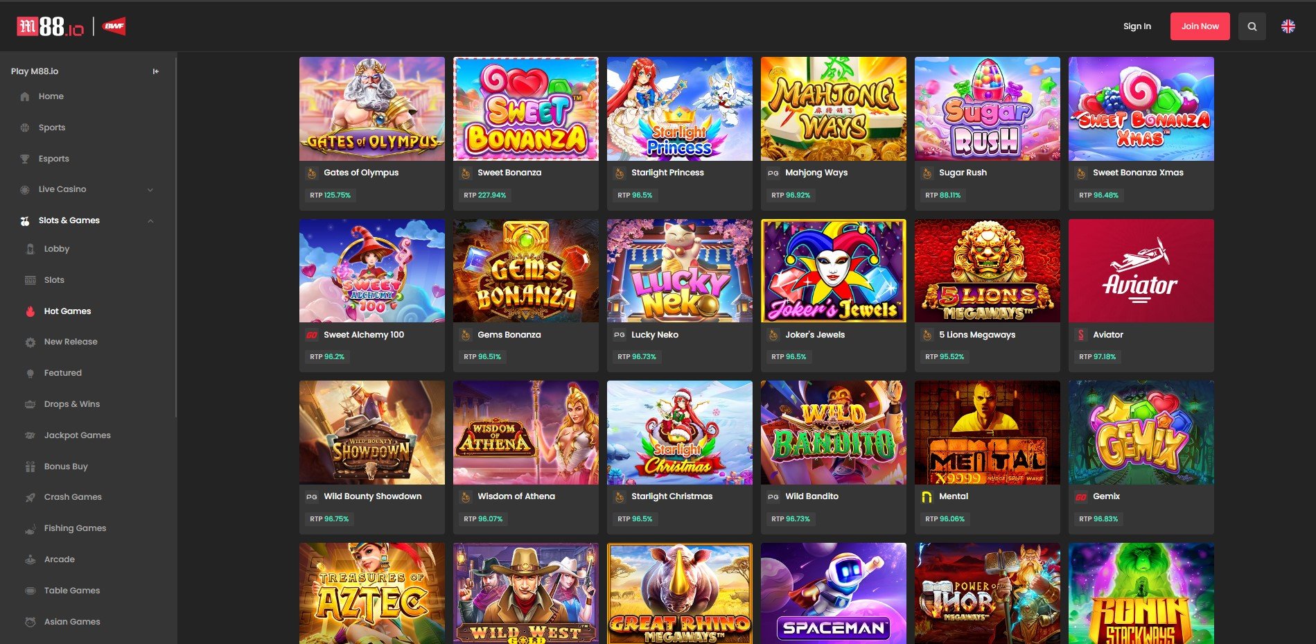 M88 Casino Games