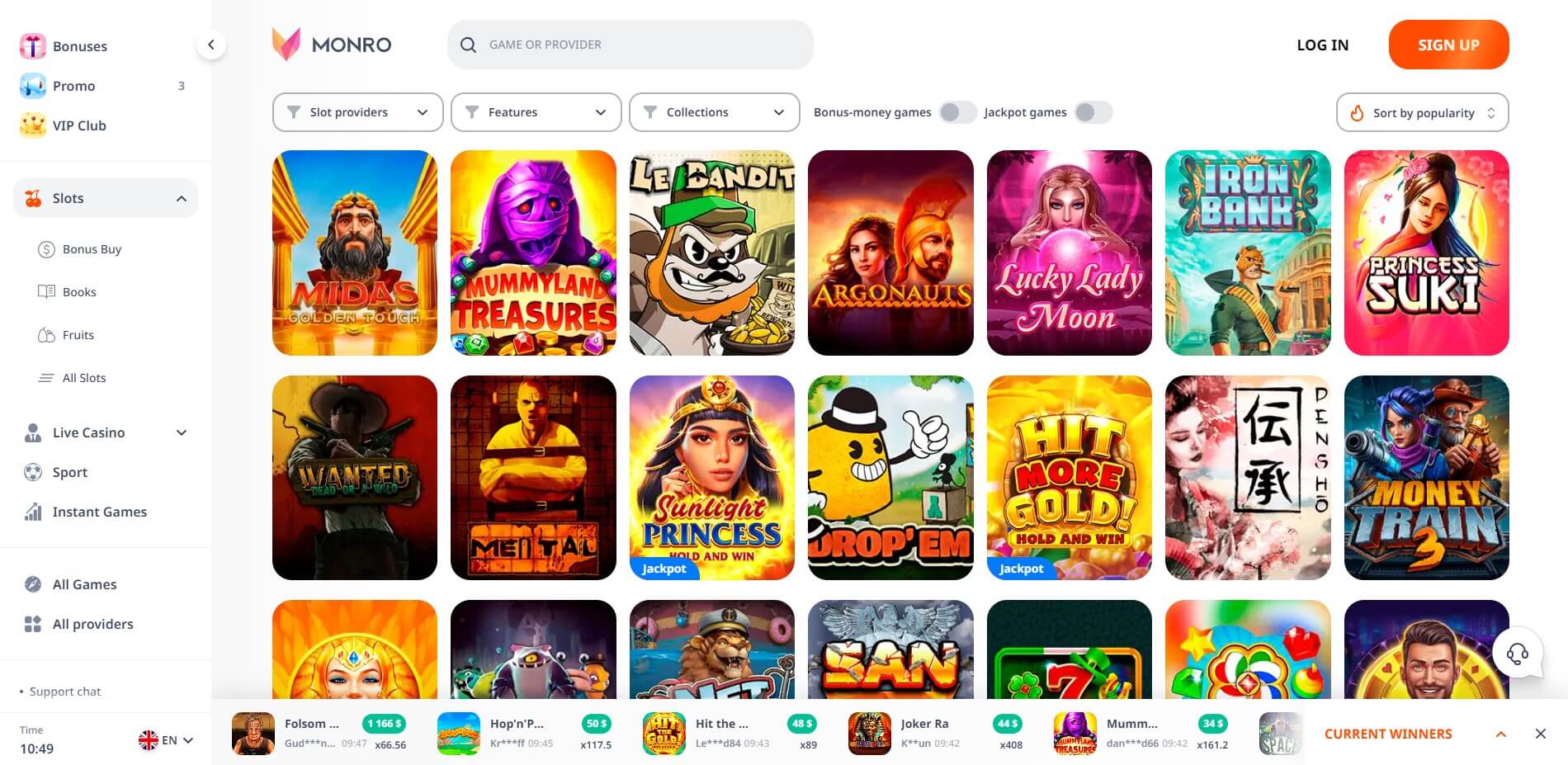 Monro Casino Games