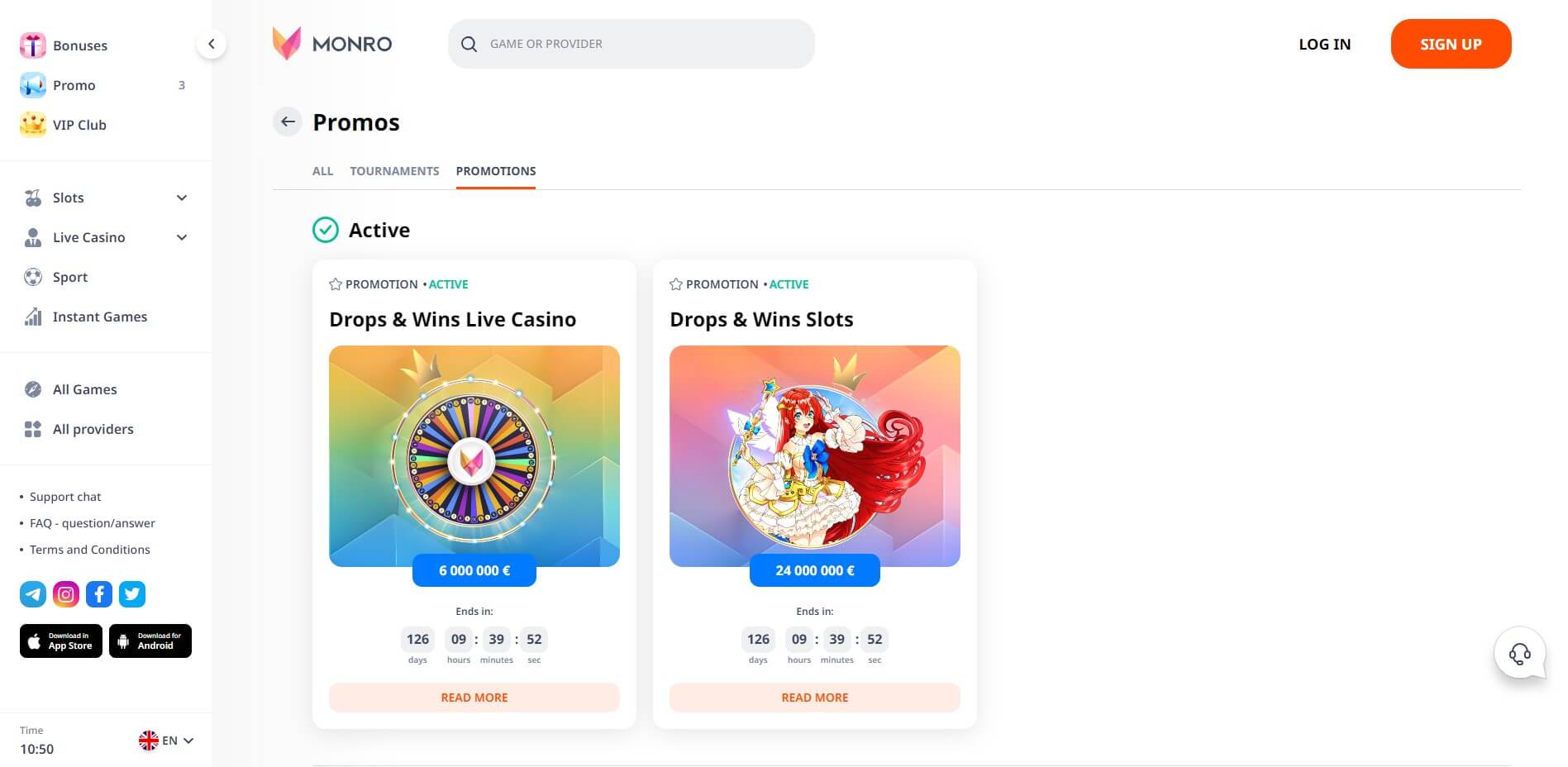 Monro Casino Promotions