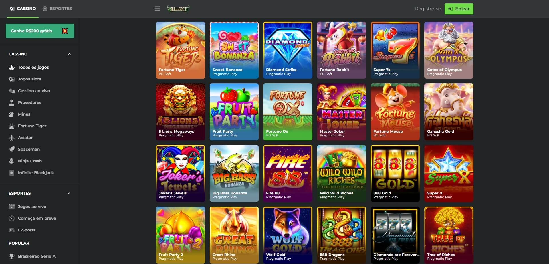Bullsbet Casino Games