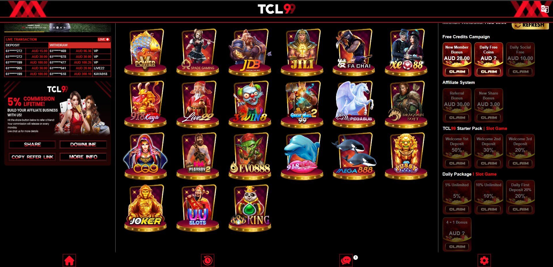 TCL99 Casino Games