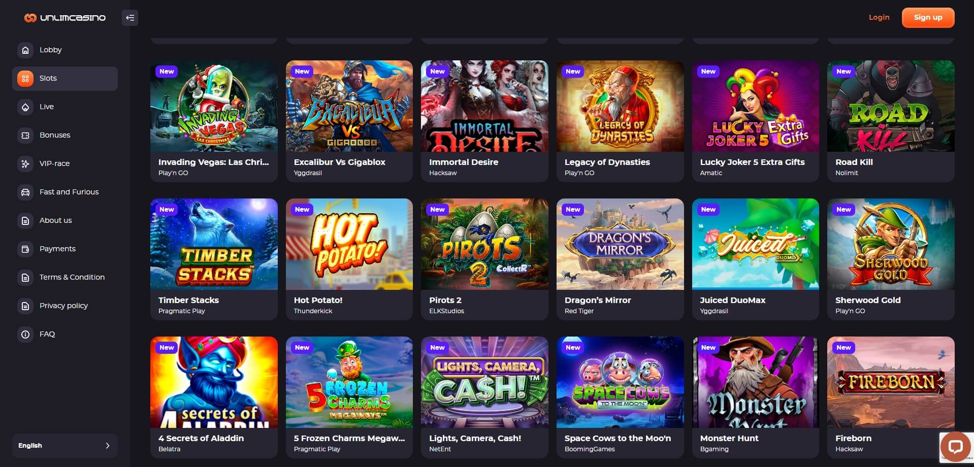 Unlim Casino Games