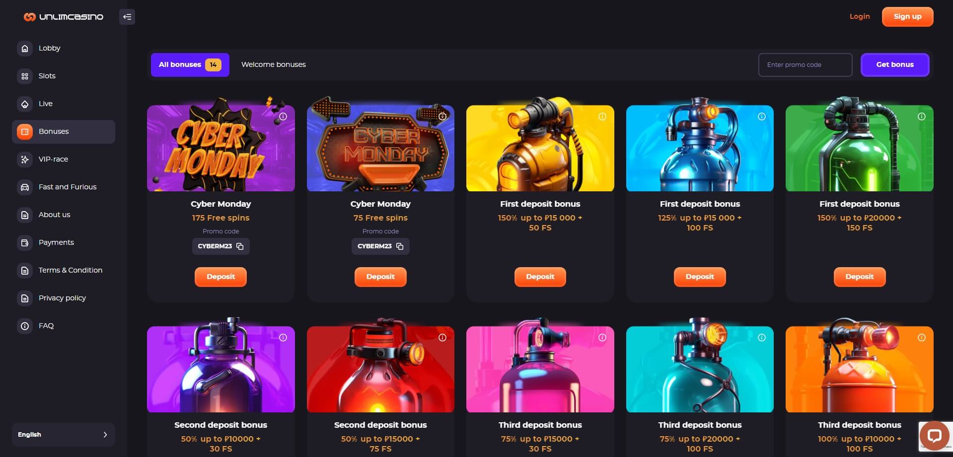 Unlim Casino Promotions