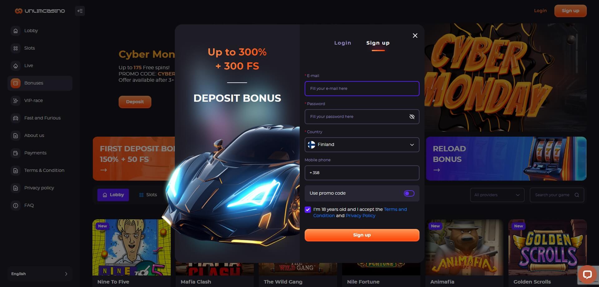 Unlim Casino Sign Up