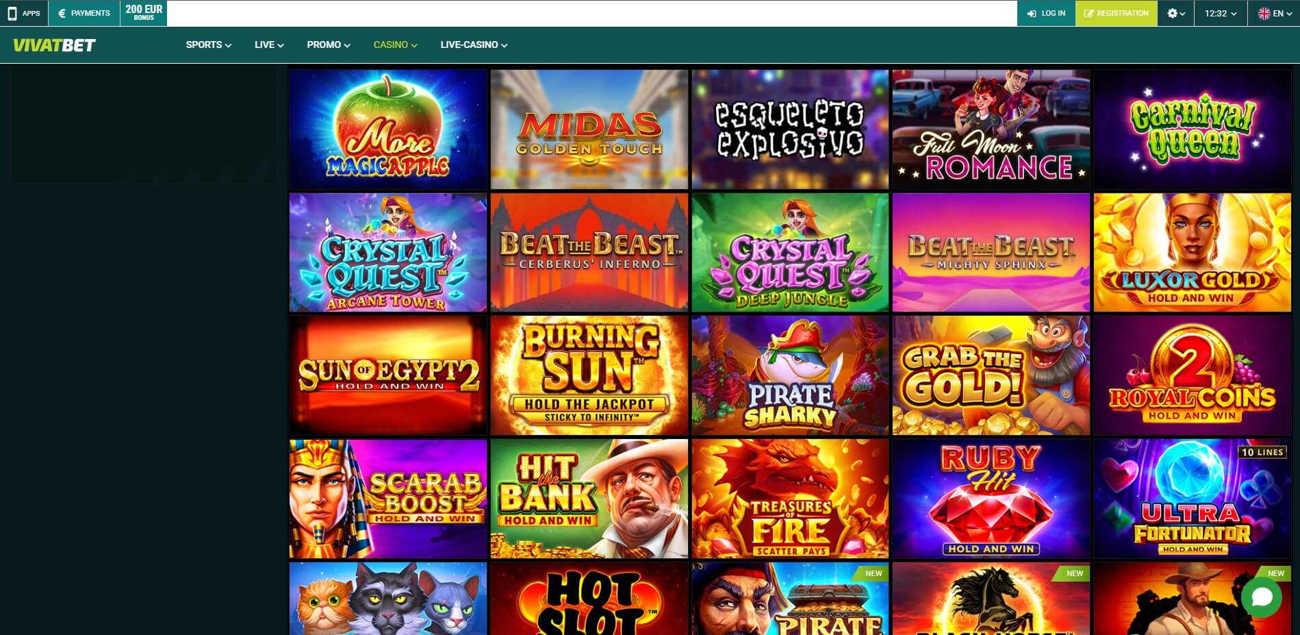 VivatBet Casino Games