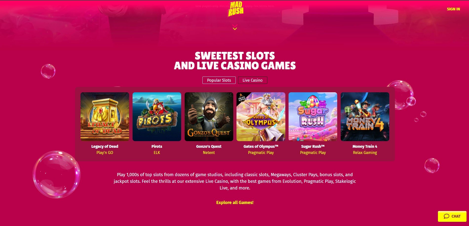 Madrush Casino Games