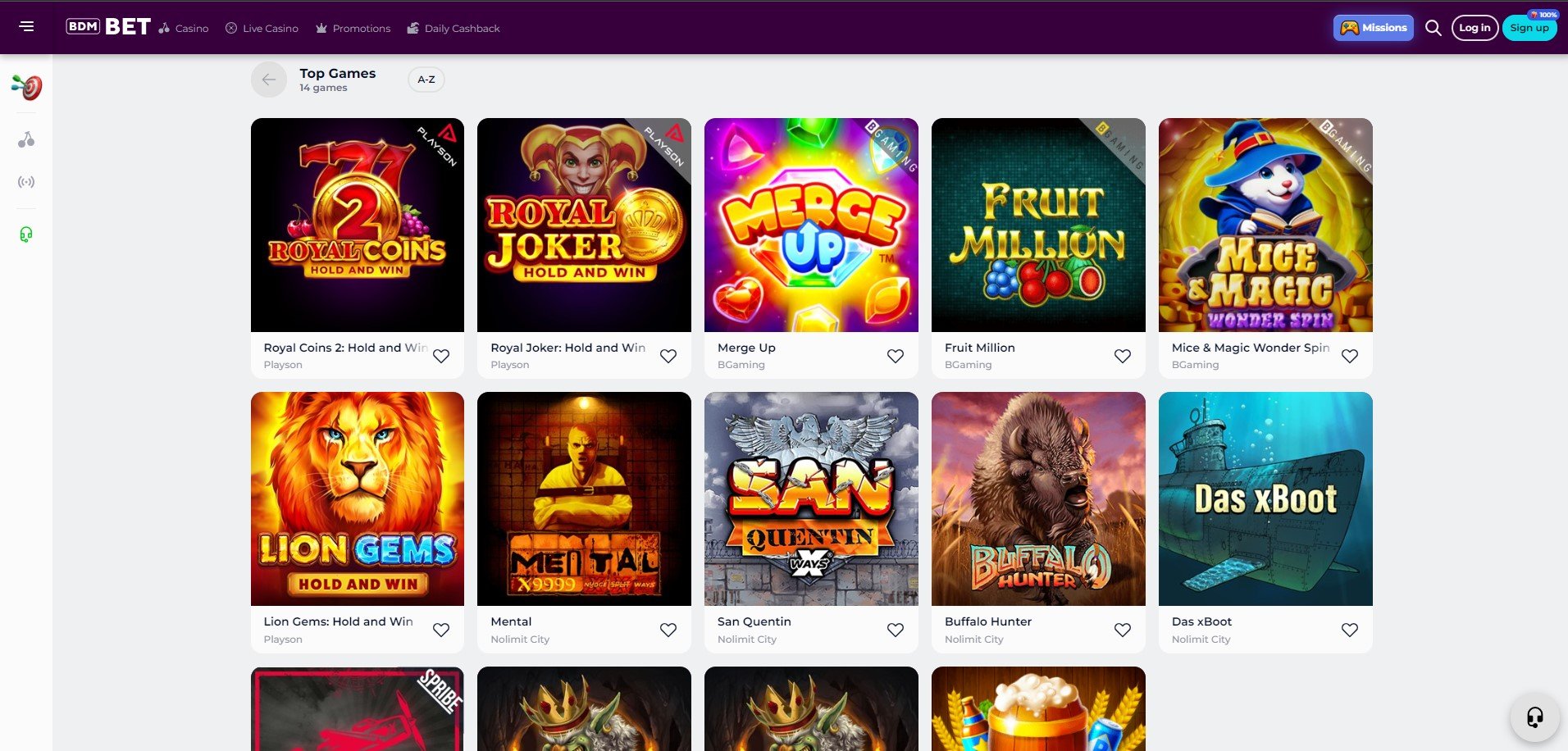 BDMBet Casino Games