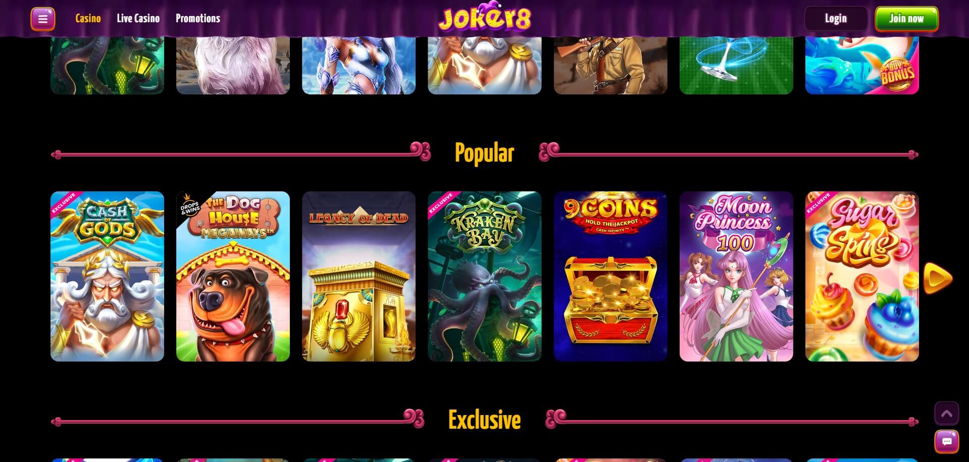 Joker8 Casino Games