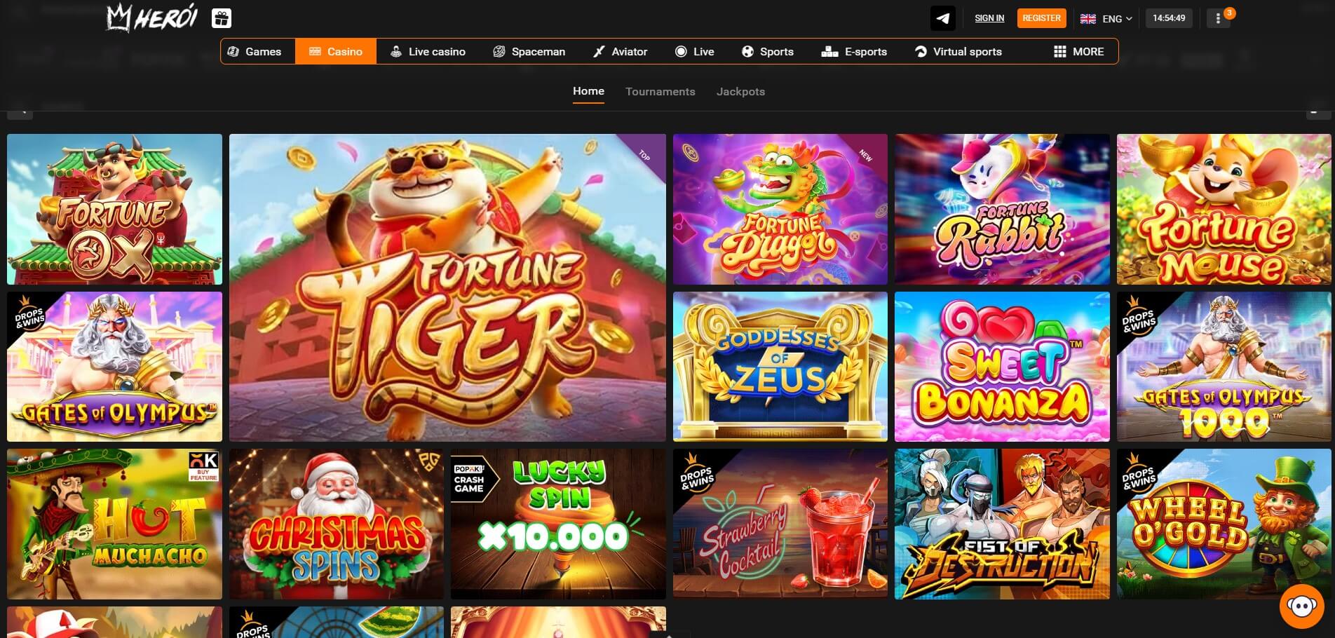 Heroi Bet Casino Games