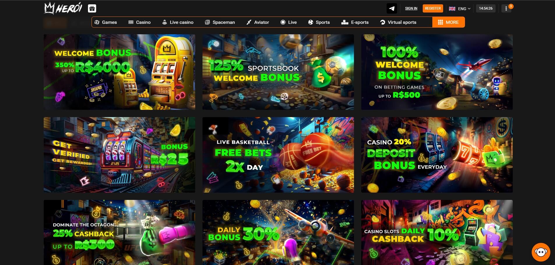 Heroi Bet Casino Promotions