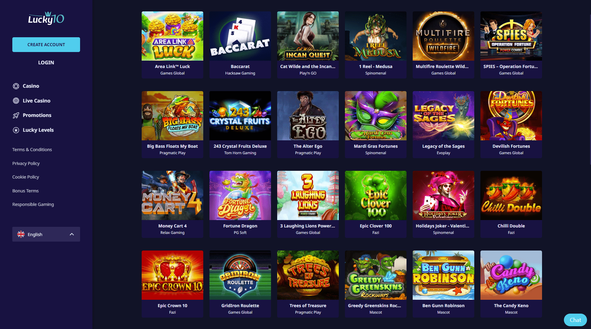 Lucky10 Casino Games