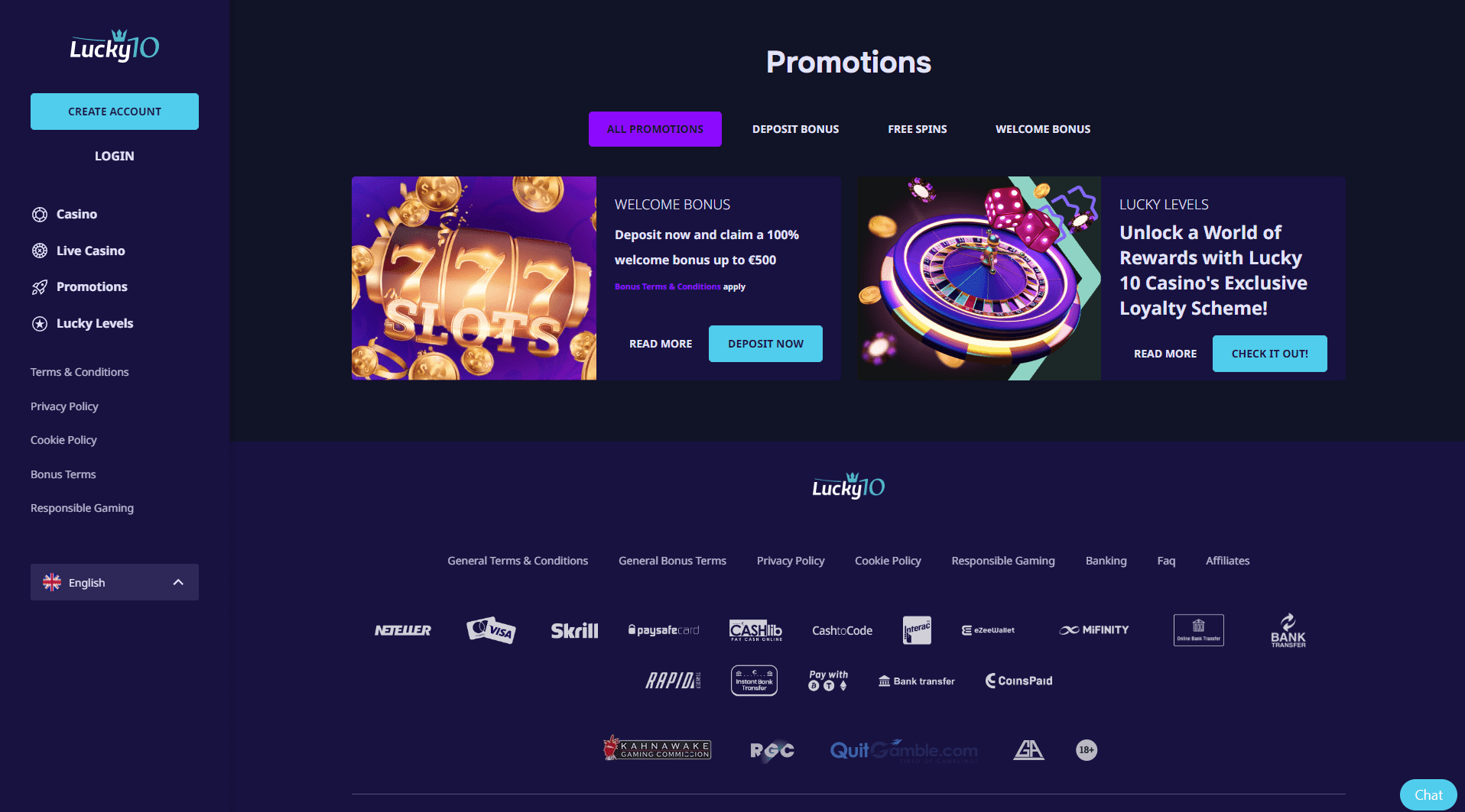 Lucky10 Casino Promotions