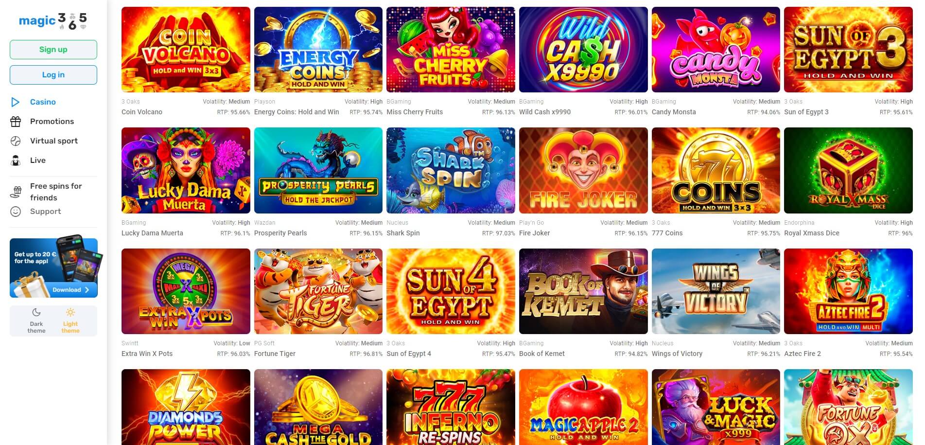 Magic365 Casino Games