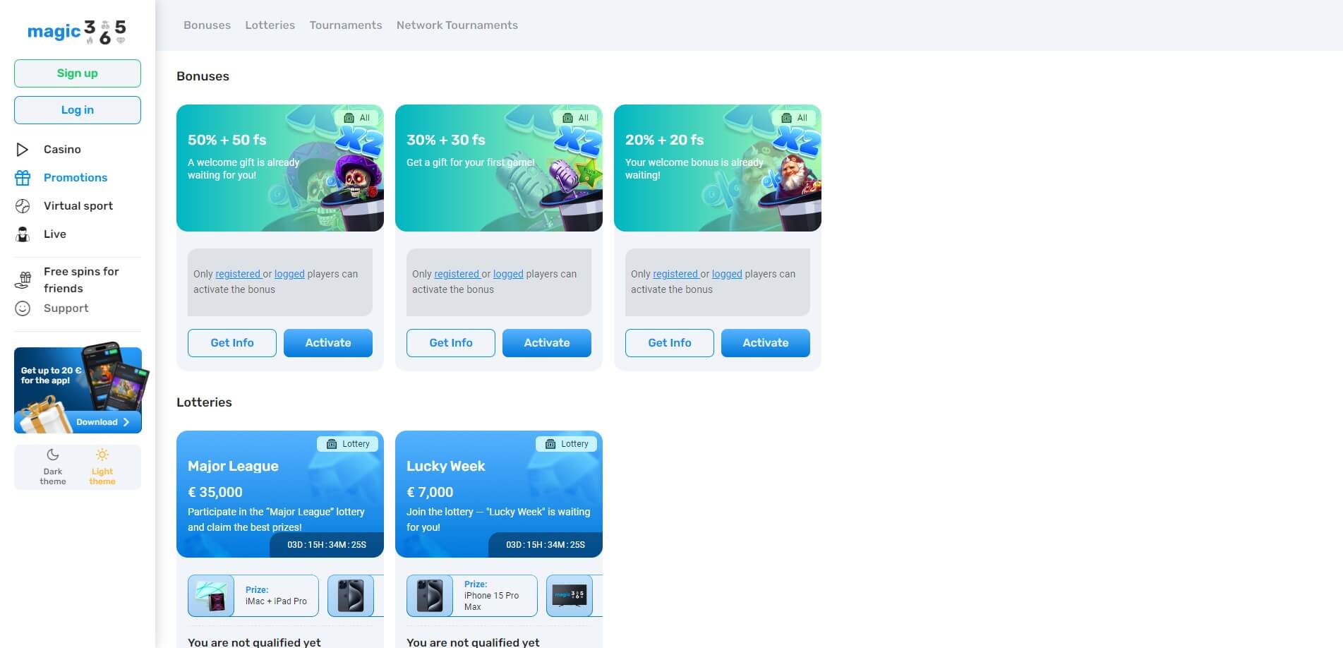 Magic365 Casino Promotions