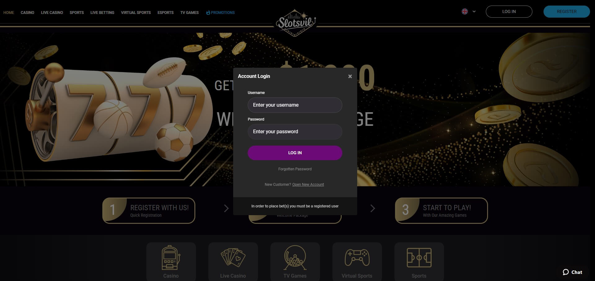 Sign Up at SlotsVil Casino