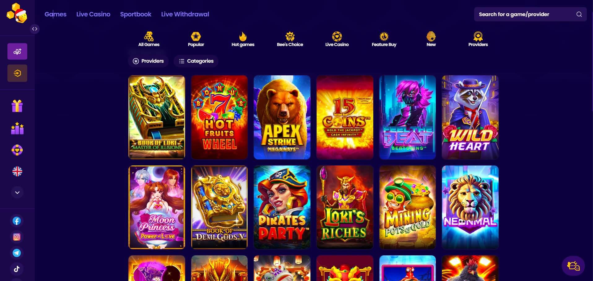 WazBee Casino Games