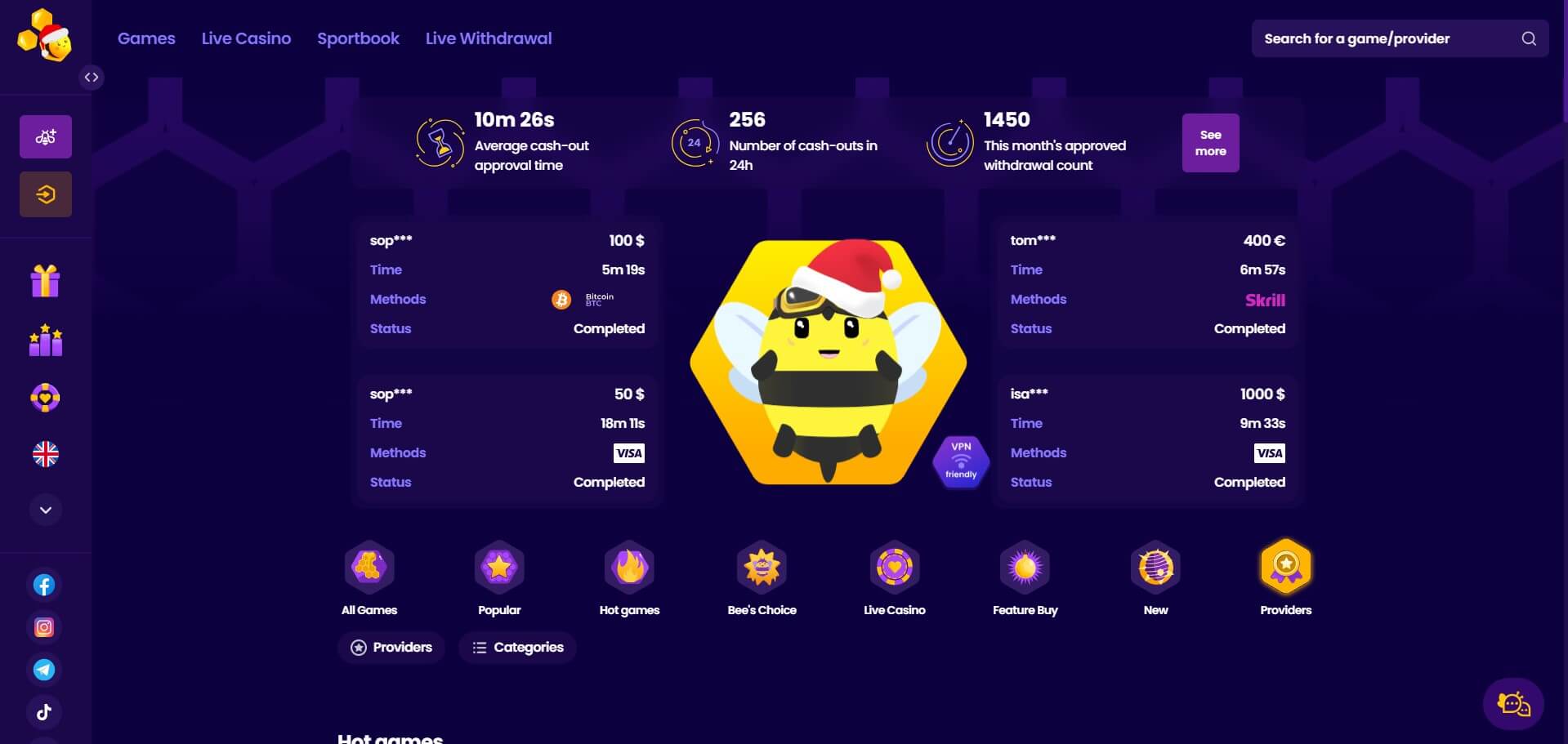 WazBee Casino Review